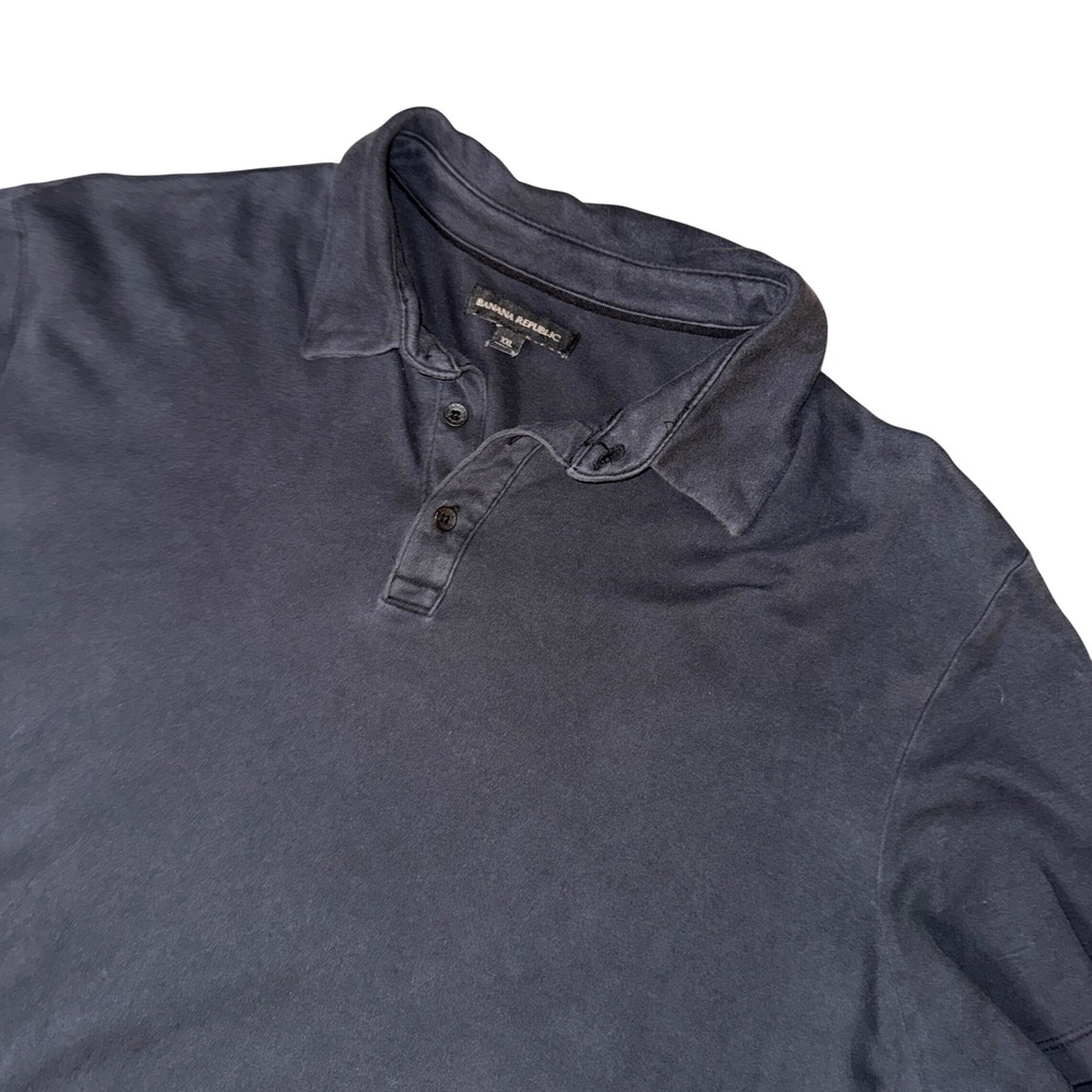 Banana Republic Mens XXL black Short Sleeve Polo Shirt‎ Embroidered BR Logo